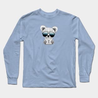 Cute Baby Polar Bear Wearing Sunglasses Long Sleeve T-Shirt